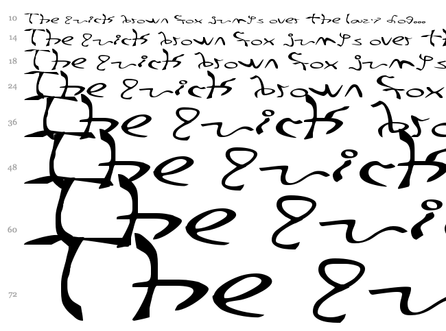 001 Stretched-Strung font waterfall